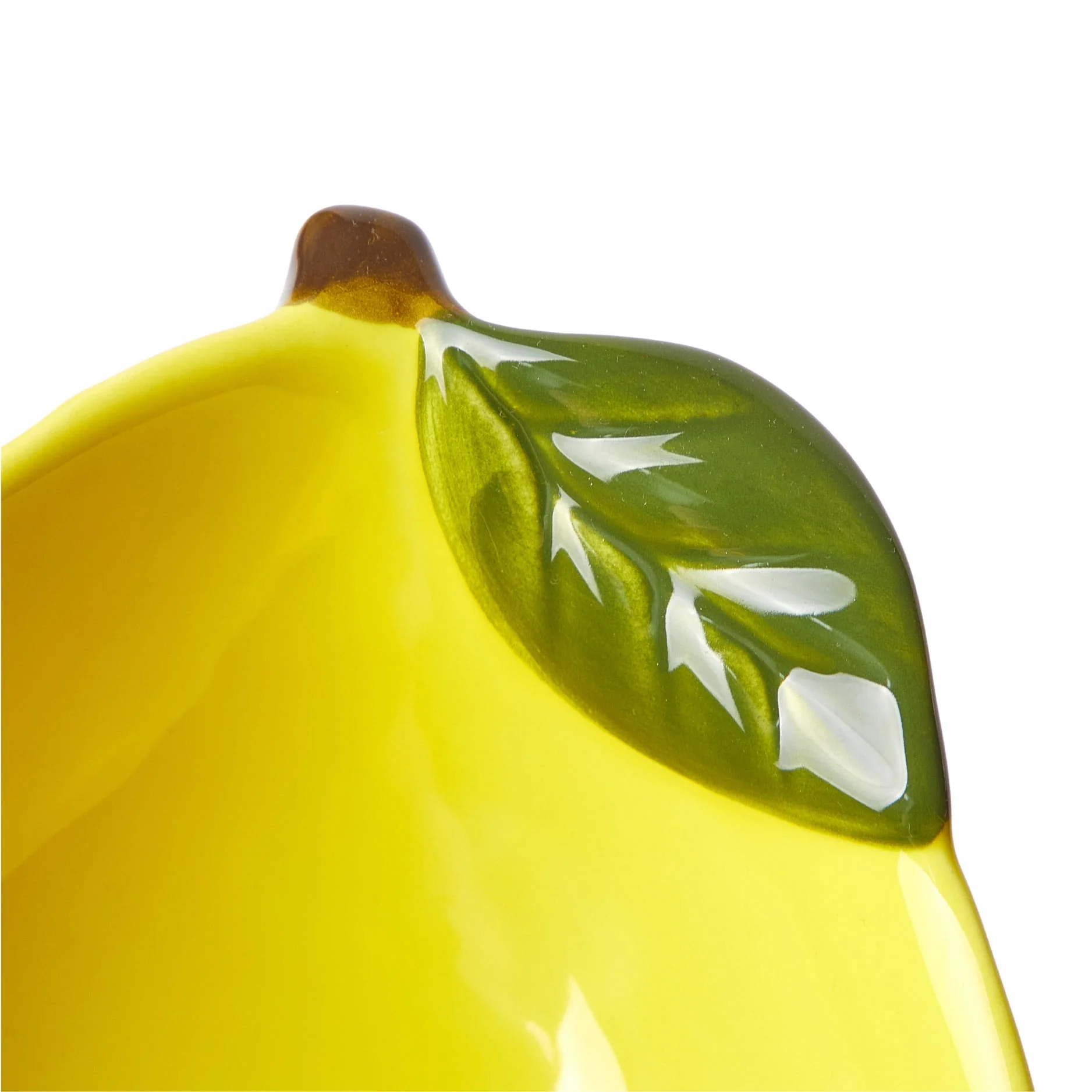 Mainstays Yellow Ceramic Lemon Bowl, 8.07" L x 5.51" W x 2.75" H - Image 3