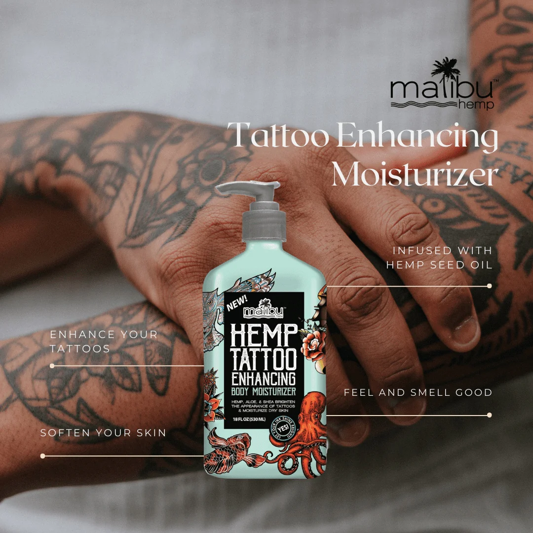 Malibu Hemp Tan Tattoo Enhancing Body Moisturizing Lotion, 18 fl. oz. - Image 2