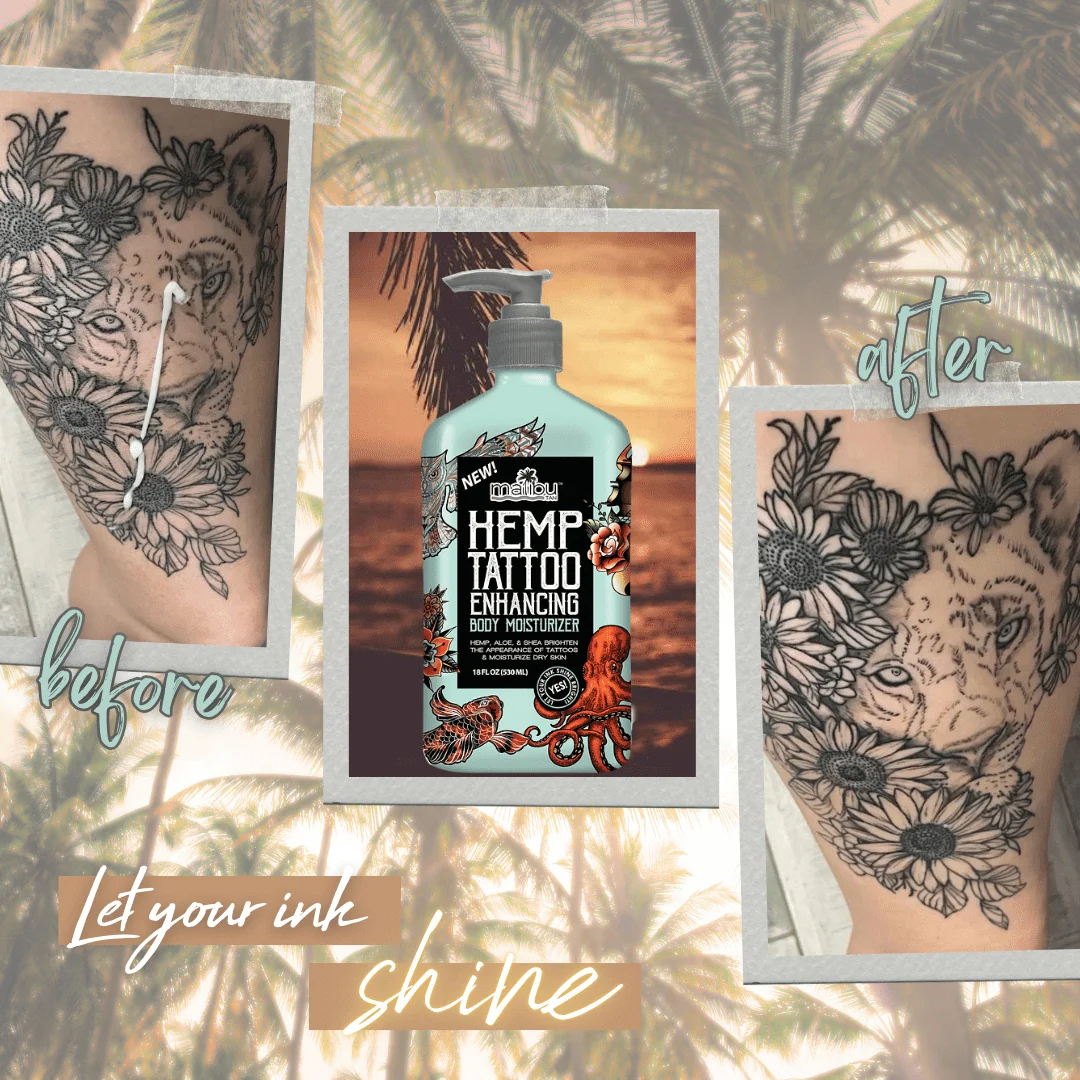 Malibu Hemp Tan Tattoo Enhancing Body Moisturizing Lotion, 18 fl. oz. - Image 4