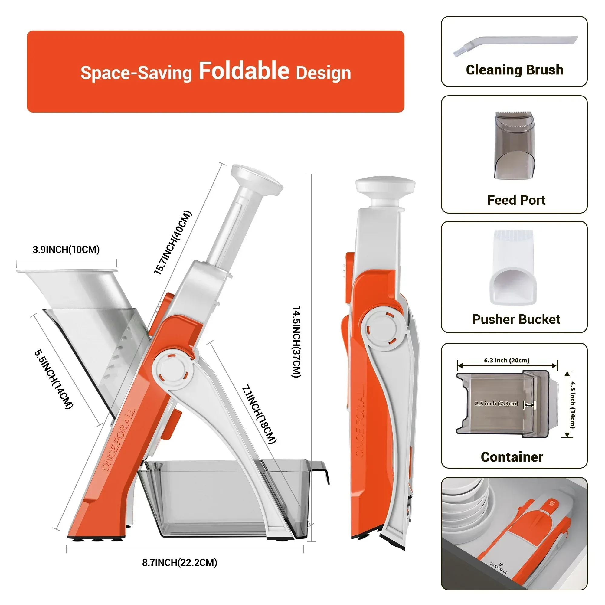 Mandoline Slicer for Vegetables Fruits, Adjustable Thickness Stainless Steel Food Cutter & Chopper, Safe and Quick Meal Preparation - Image 43