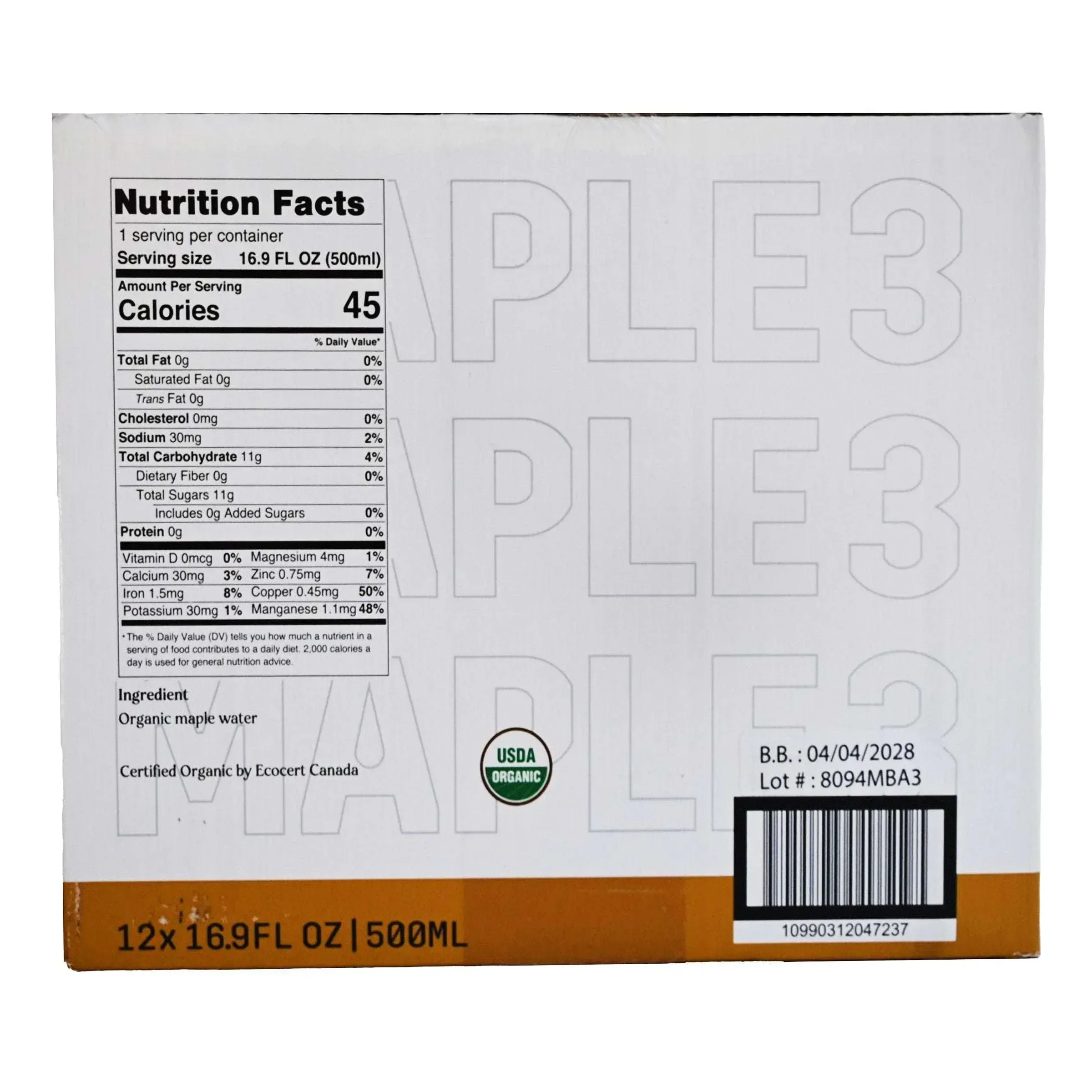 Maple 3 Pure Organic Maple Water, 16.9 fl oz, 12-count - Image 6