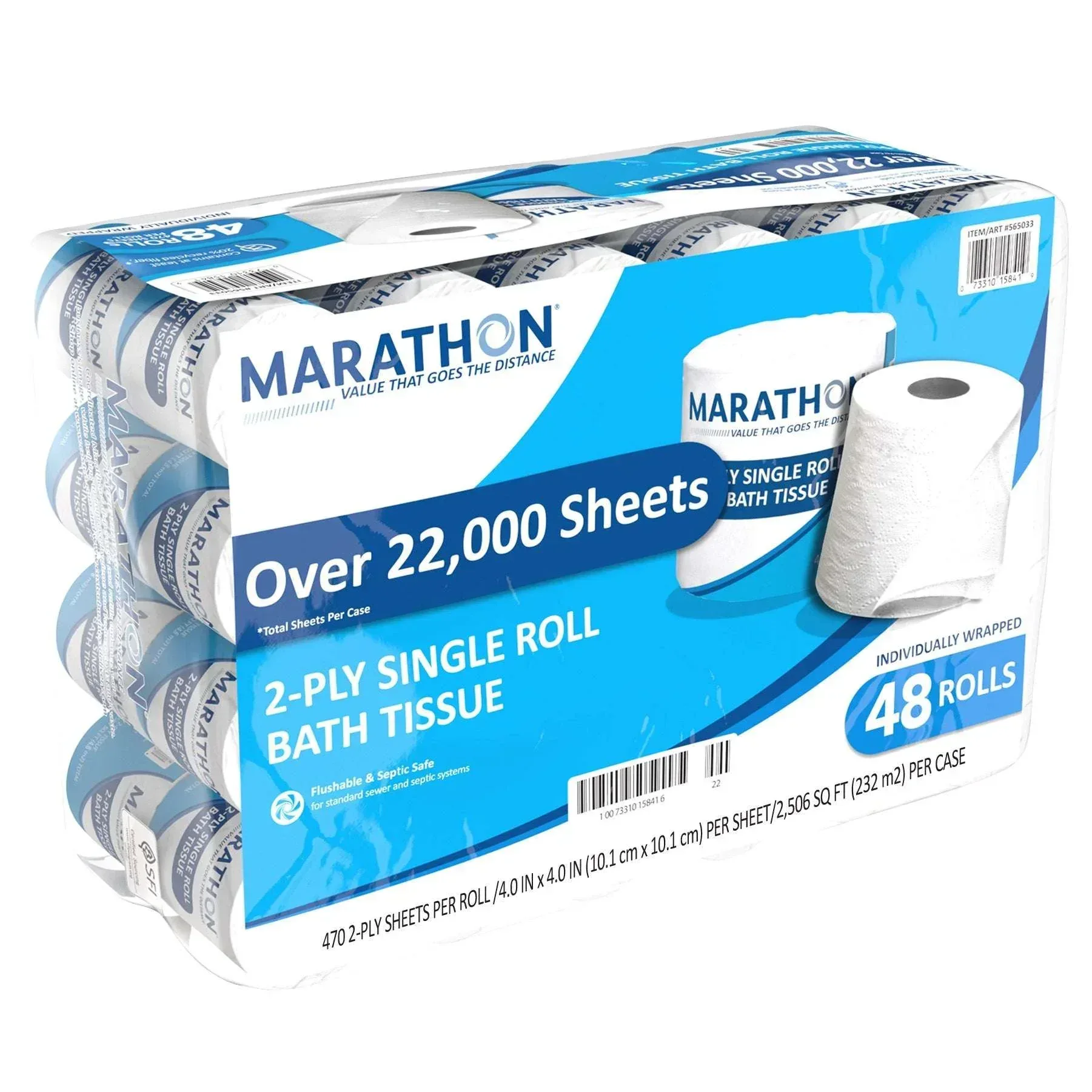 Marathon Bath Tissue, 2-Ply, 470 Sheets, 48 Rolls - Image 2