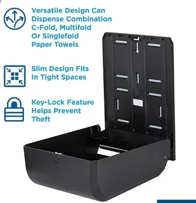 Marathon Combo Folded Paper Towel Dispenser, Smoke - Image 3