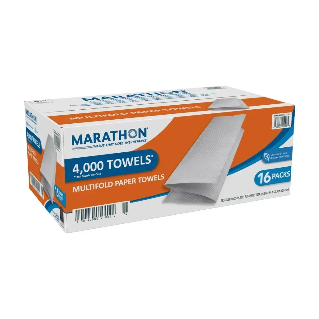 Marathon Paper Towels, Multifold, 1-Ply, 250 Sheets, 16-count - Image 2