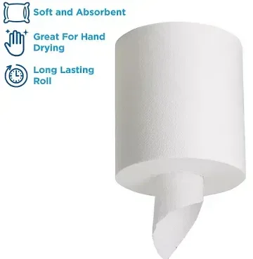 Marathon Premium Centerpull 1-Ply Paper Towels, White 303 sheets/roll, 6 rolls - Image 2