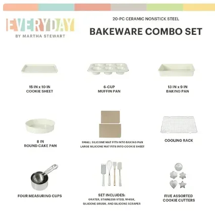Martha Stewart Everyday 20-Piece Aluminum Bakeware Combo Set - Image 2