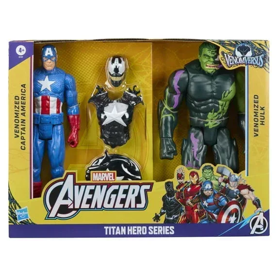 Marvel Avengers VenomVersus Titan Hero Series Venomized Captain America & Venomized Hulk Action Figures - Image 2