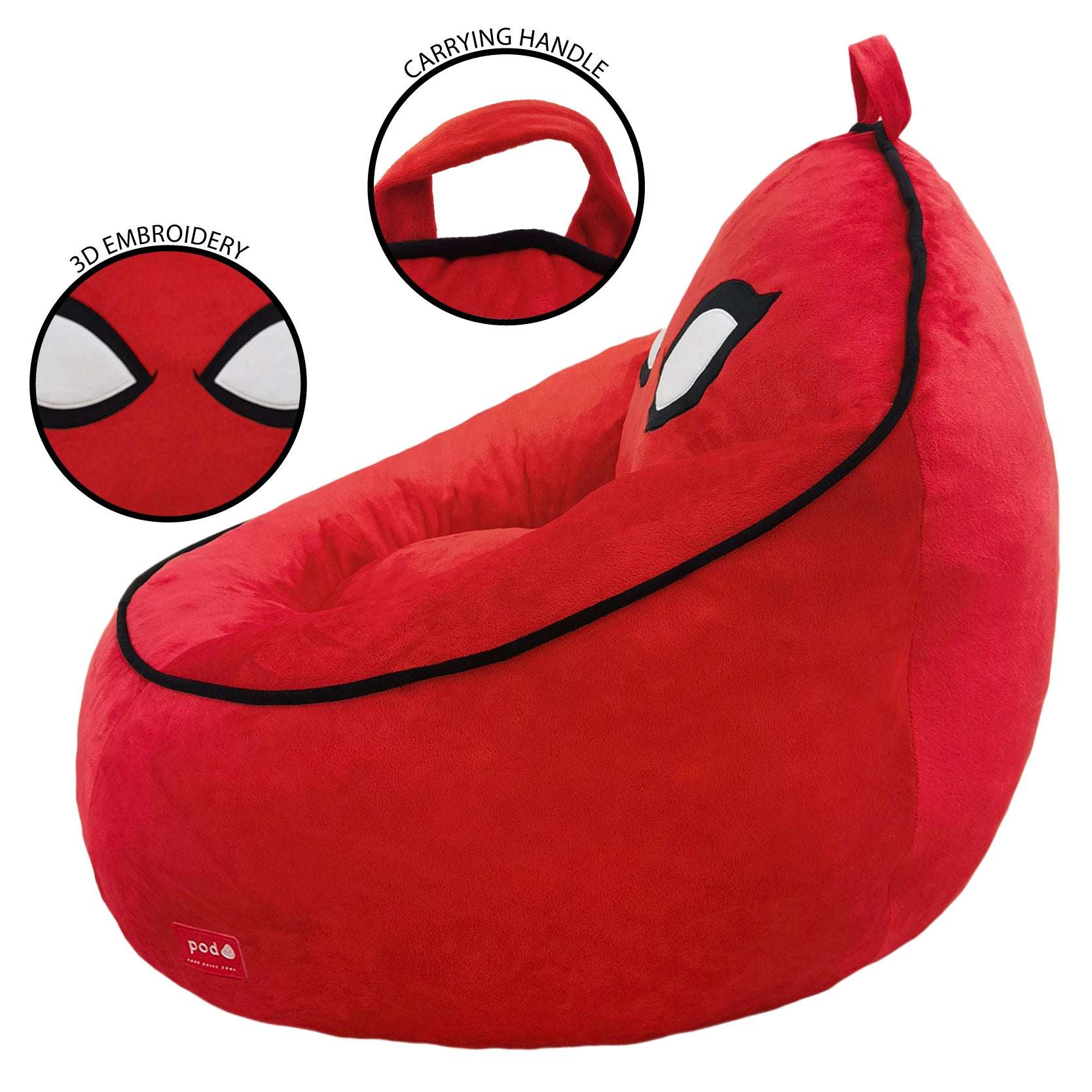 Marvel Spiderman Compressed Foam Bean Bag Chair for Kids, Red - Image 7