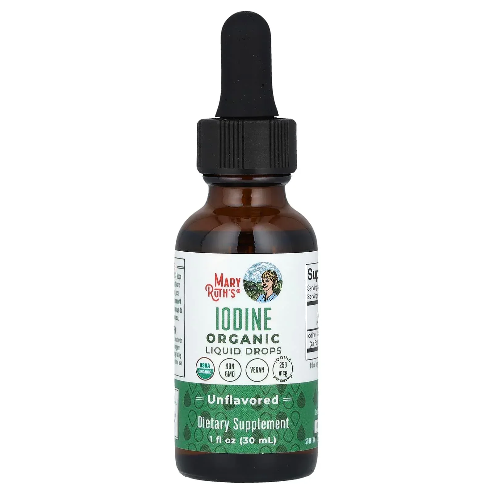 MaryRuth's, Organic Iodine Liquid Drops, Unflavored, 250 mcg, 1 fl oz (30 ml) - Image 2