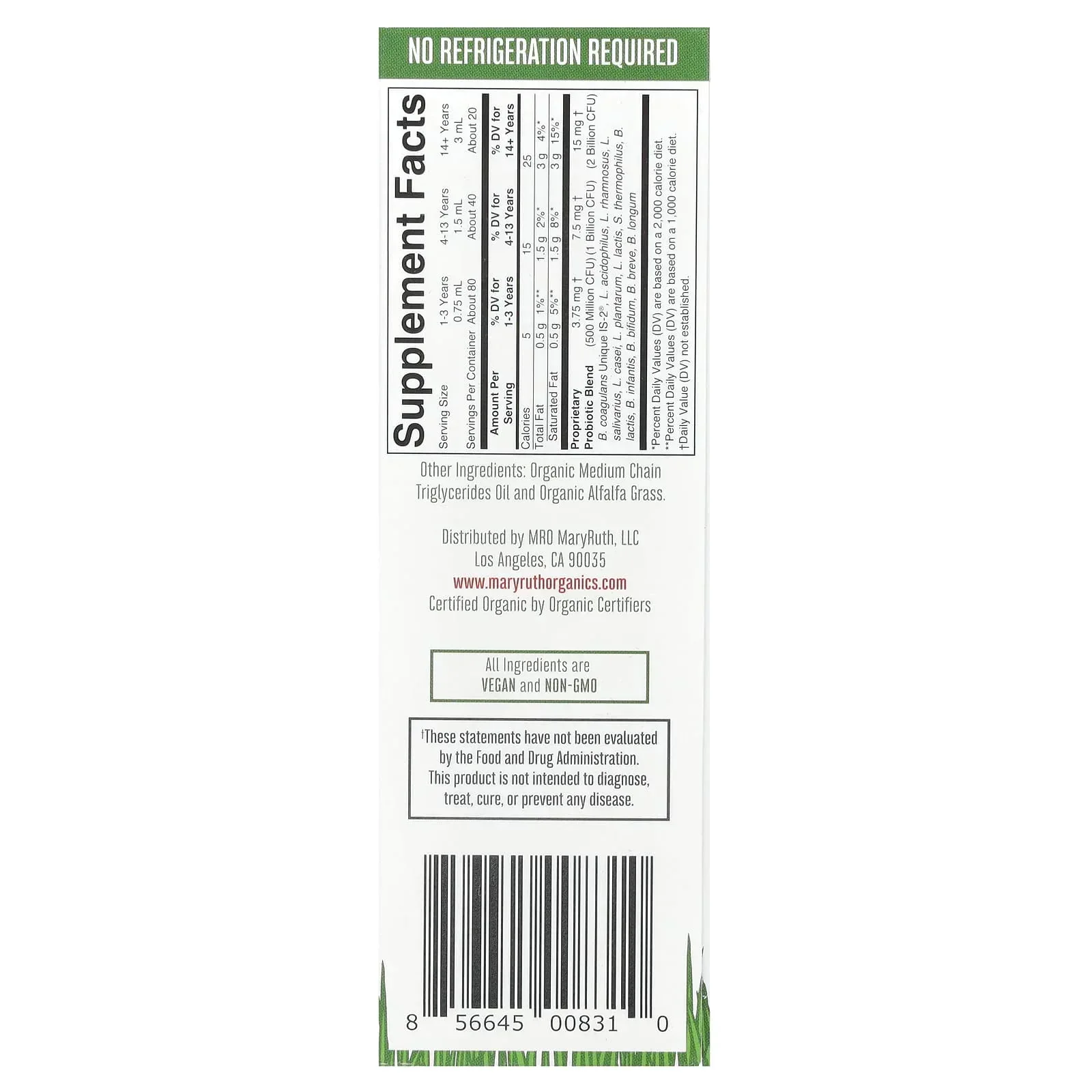 MaryRuth's, Organic Liquid Probiotic, Unflavored, 2 fl oz (60 ml) - Image 3