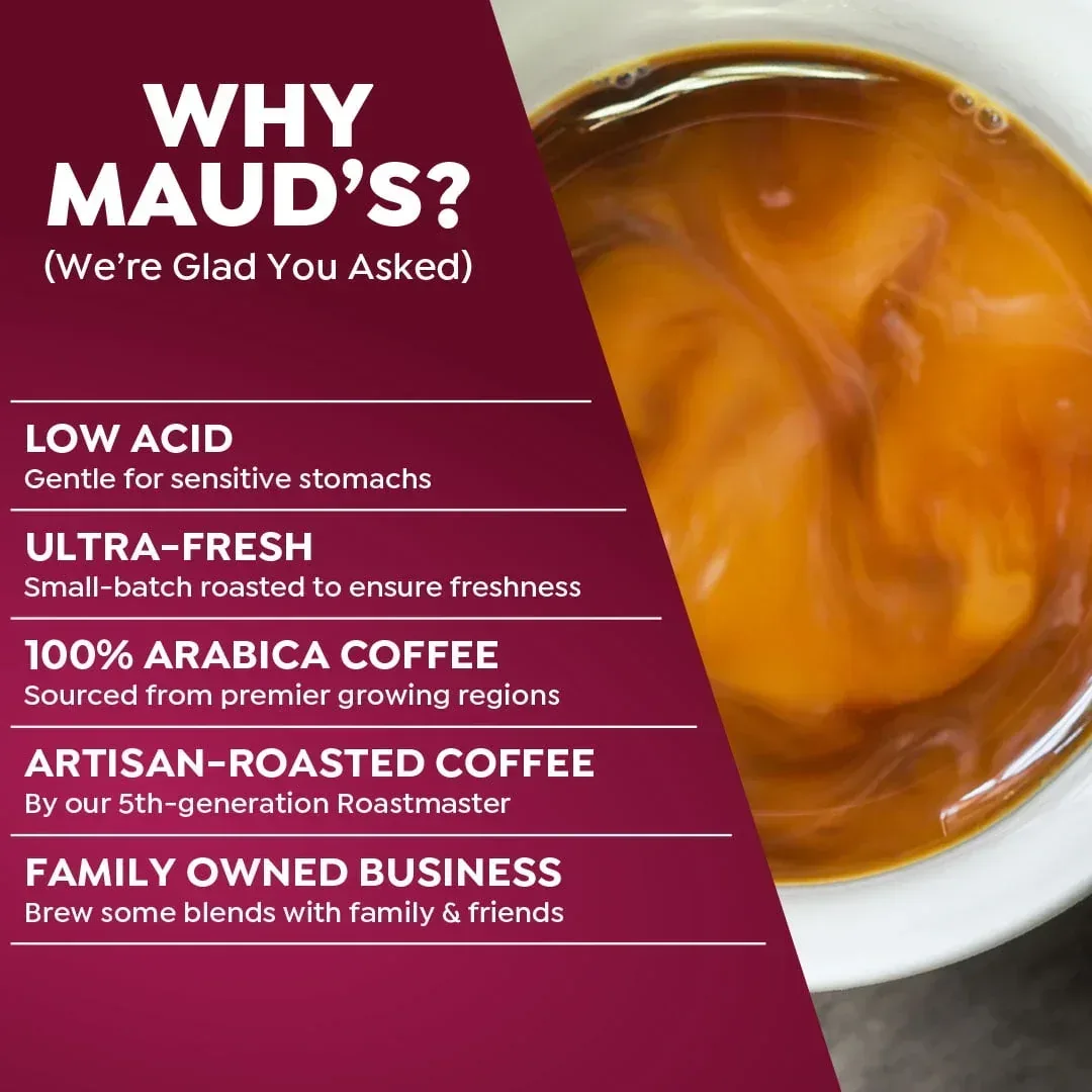 Maud's Decaf Raspberry Chocolate Flavored Coffee Pods, 18 ct, Decaffeinated Medium Roast Flavored Coffee in Recyclable Single Serve Pods – 100% Arabica Beans, Compatible with Keurig K Cups Maker - Image 2