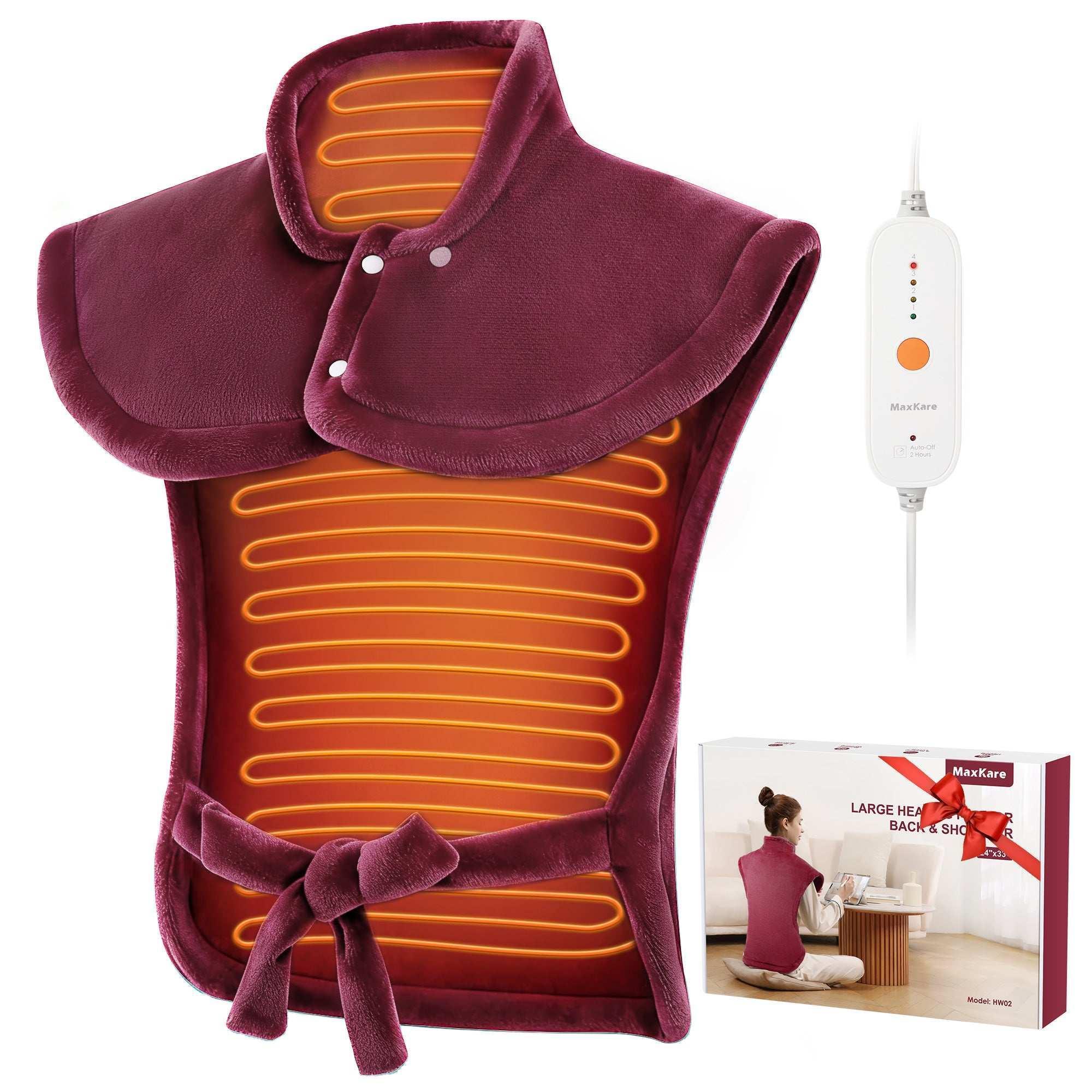 MaxKare Large Heating Pad with 4 Heat Settings & Auto Shut-off for Full Body Stress Relief, 24"x33"- Gray - Image 12