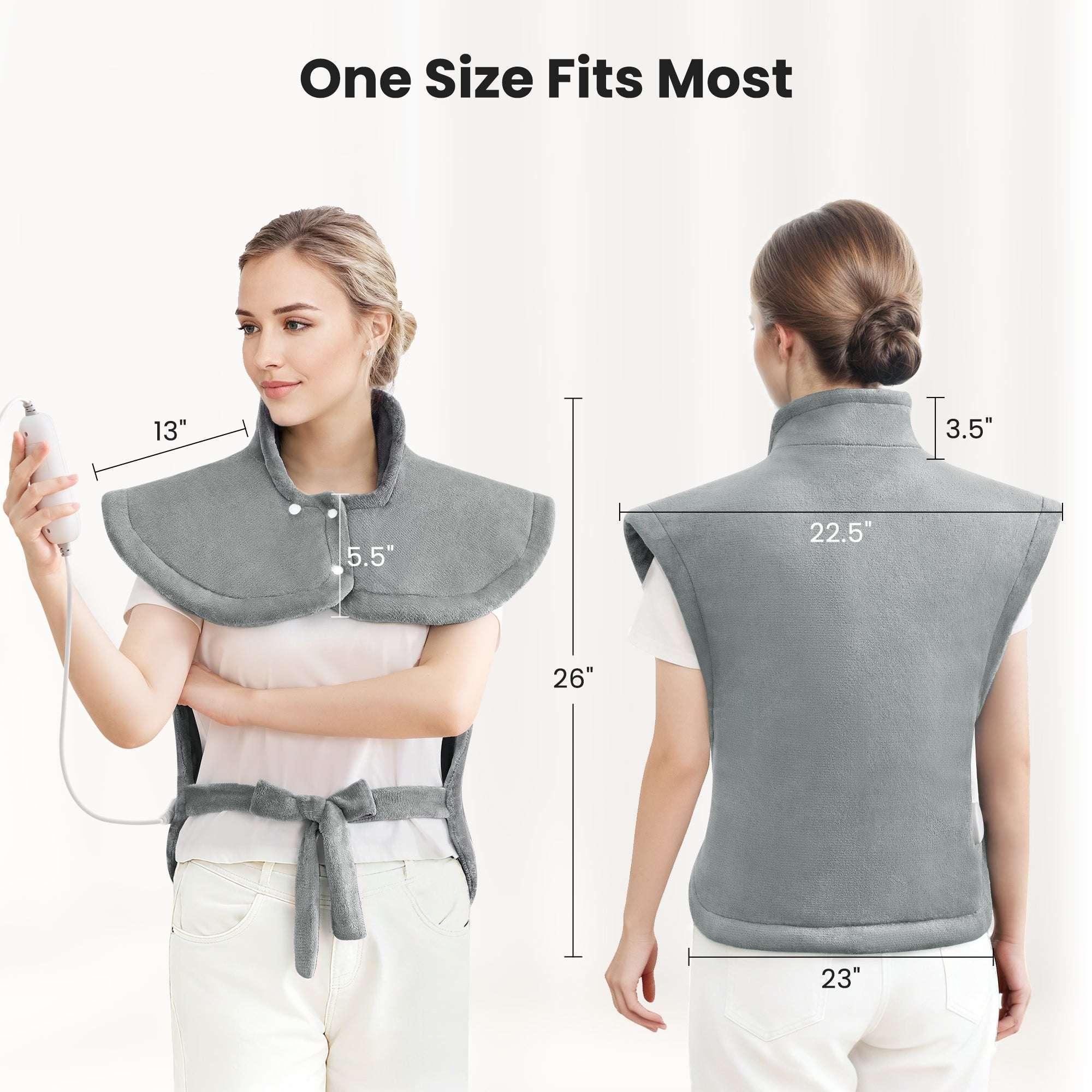 MaxKare Large Heating Pad with 4 Heat Settings & Auto Shut-off for Full Body Stress Relief, 24"x33"- Gray - Image 9