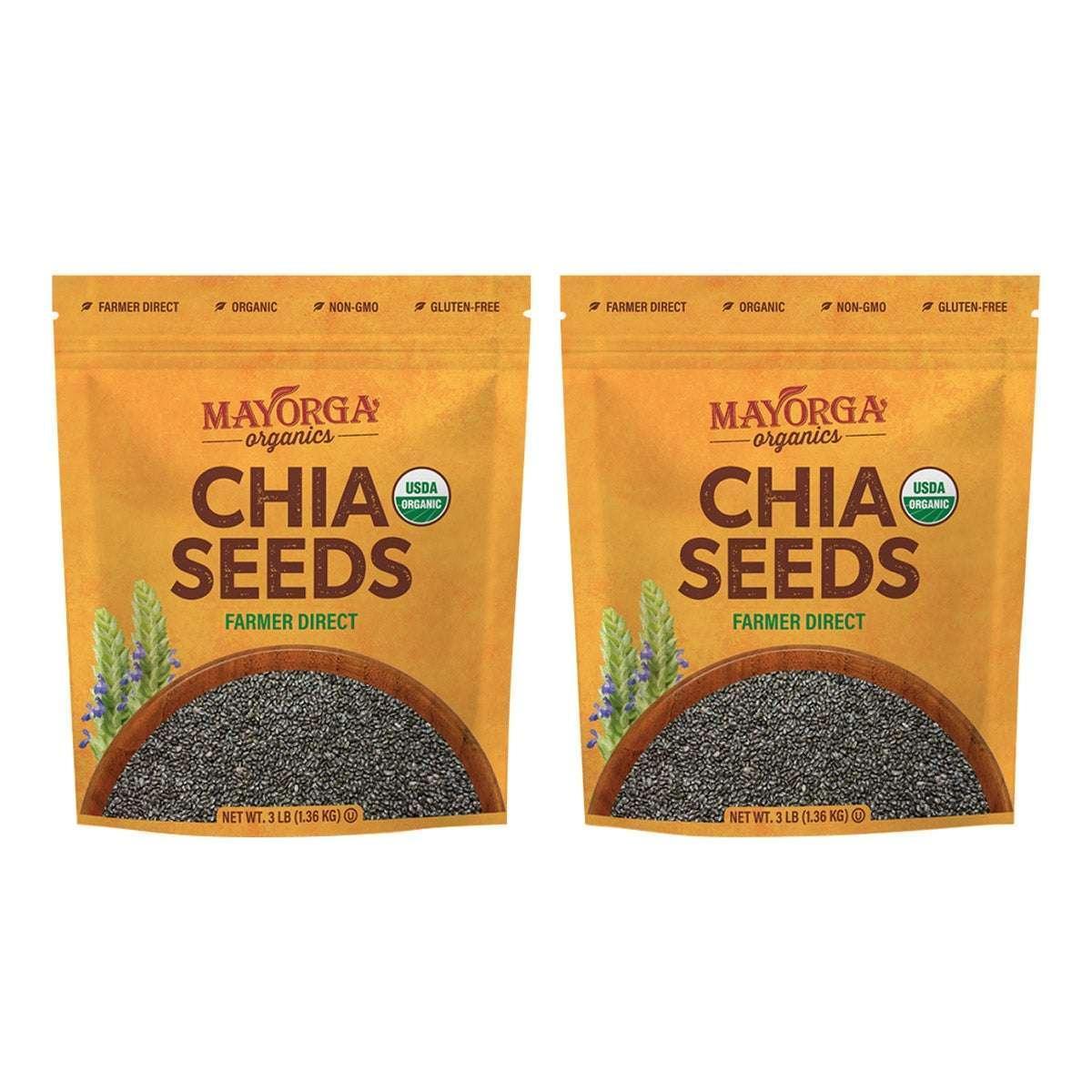 Mayorga Organic Chia Seeds, USDA Organic, NON-Gmo verified, 3lb, 2-pack - Image 2