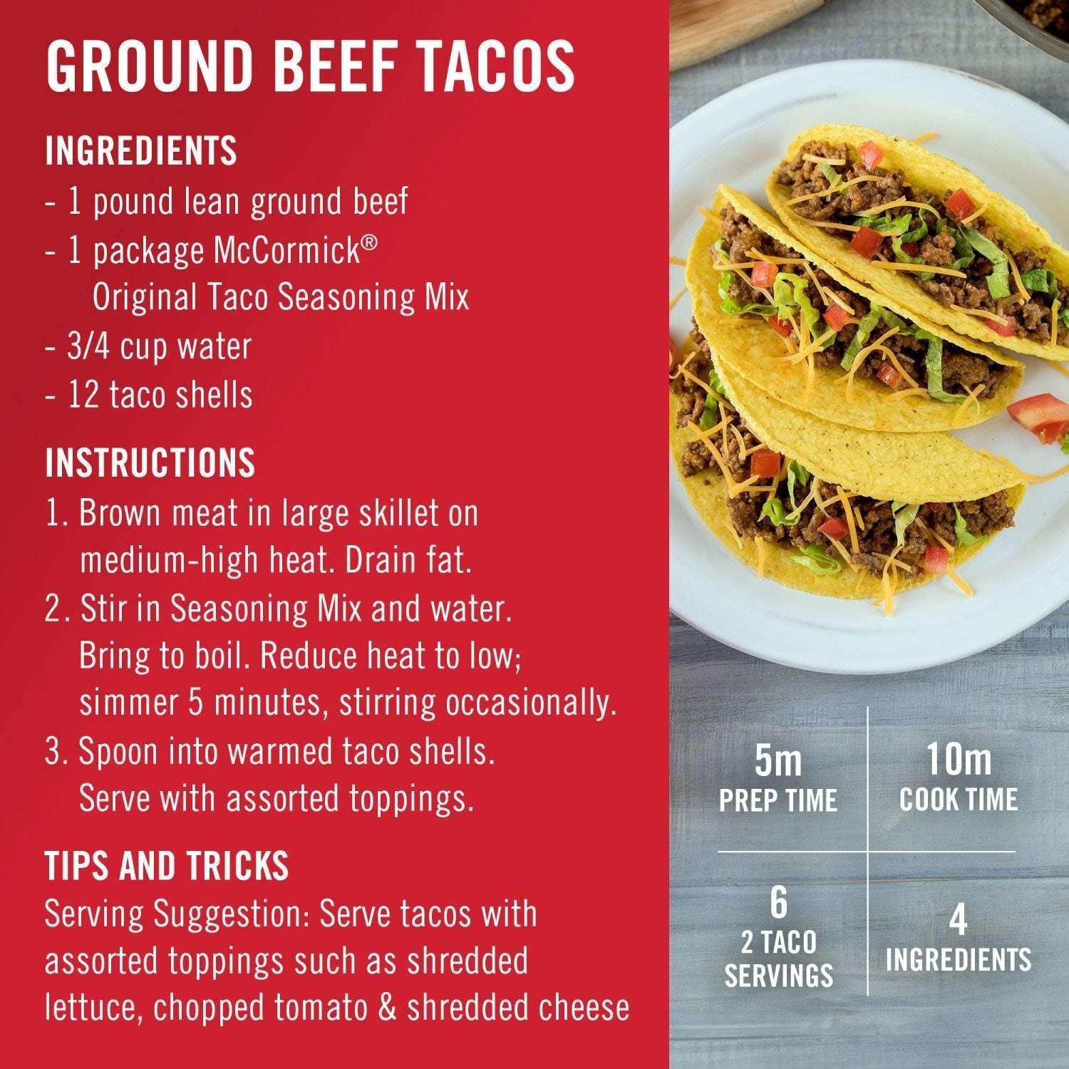 McCormick Original Taco Seasoning Mix, 1 oz., 12 pk. - Image 5
