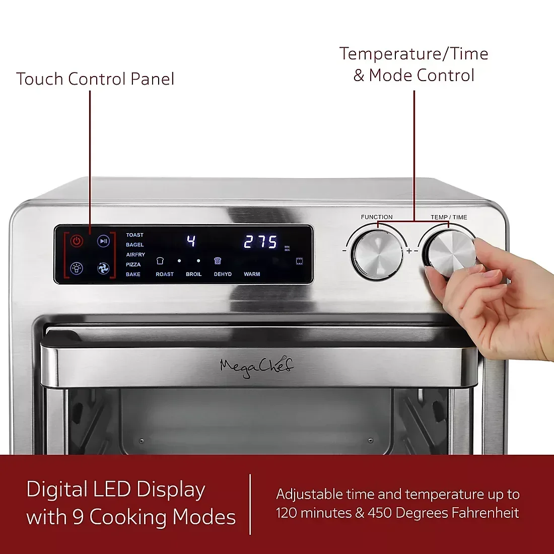MegaChef 26-Qt. Digital Electric Multi-Function Air Fryer & Countertop Oven - Image 5