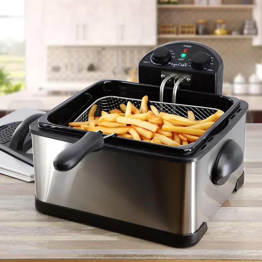 MegaChef 4.23-Qt. Stainless Steel Electric Deep Fryer - Image 4