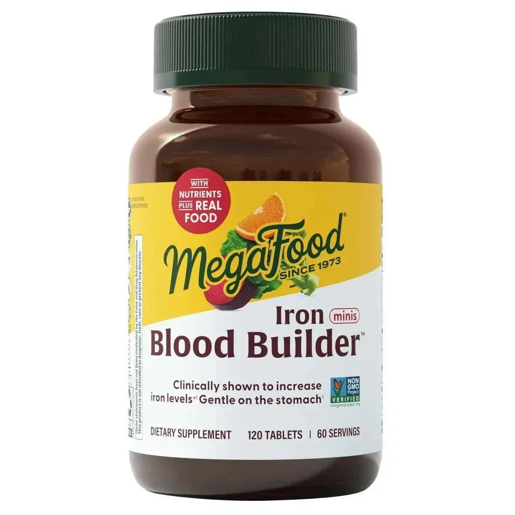 MegaFood Blood Builder Iron Minis Dietary Supplement Tablets, 120 Count