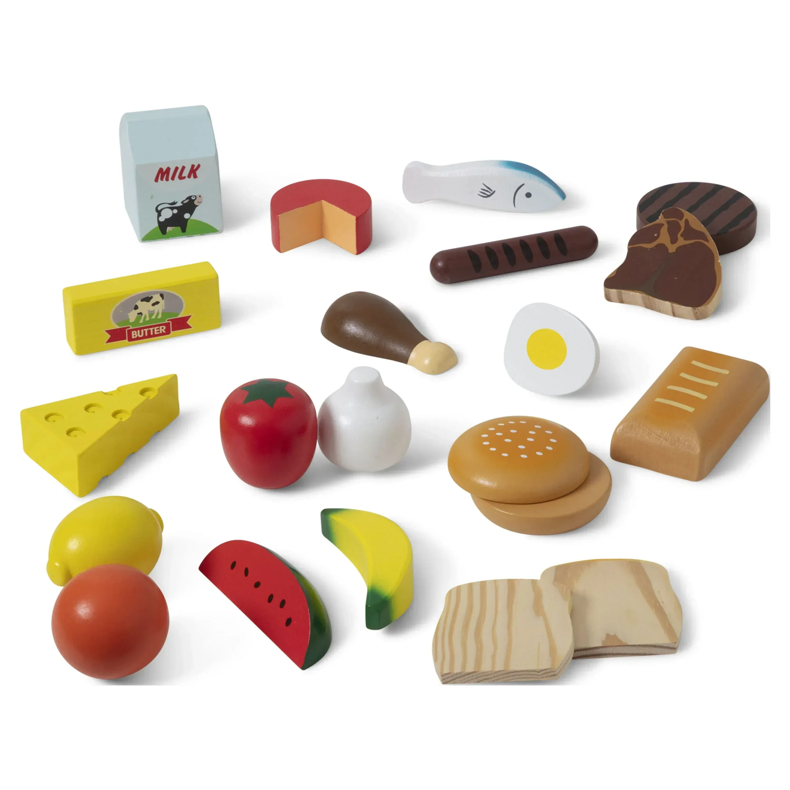Melissa & Doug Food Groups - 21 Wooden Pieces and 4 Crates, Multi - Image 4