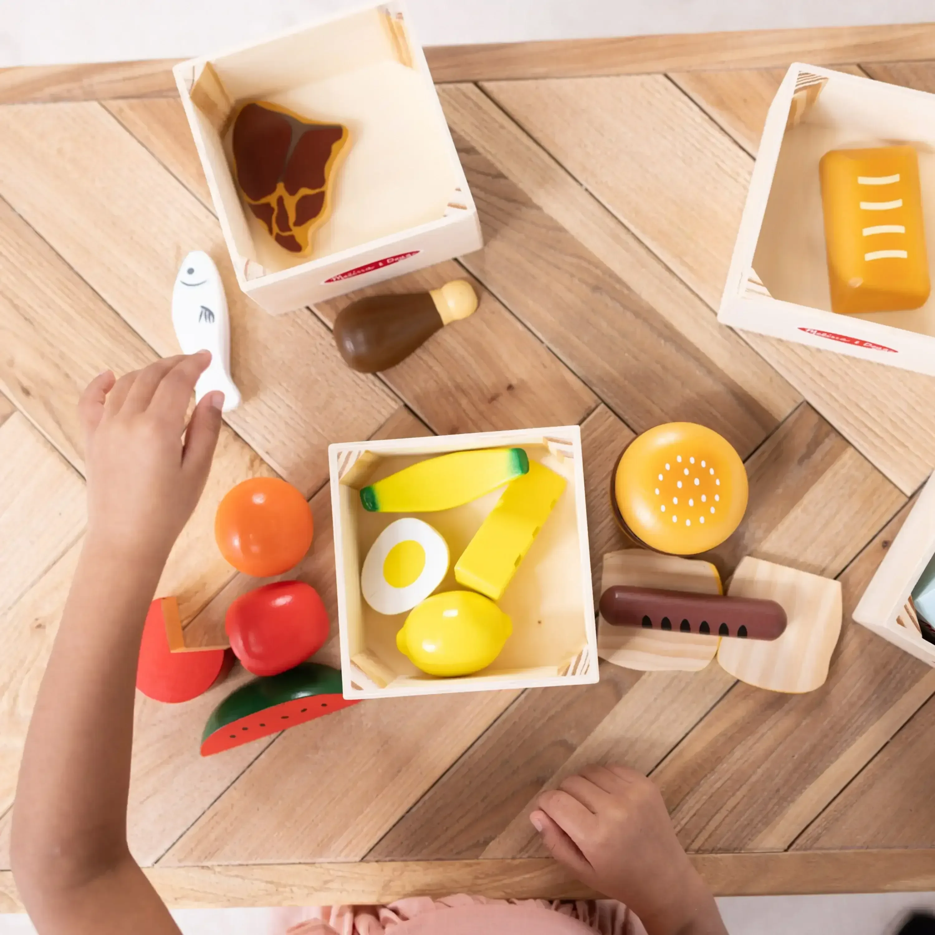 Melissa & Doug Food Groups - 21 Wooden Pieces and 4 Crates, Multi - Image 8