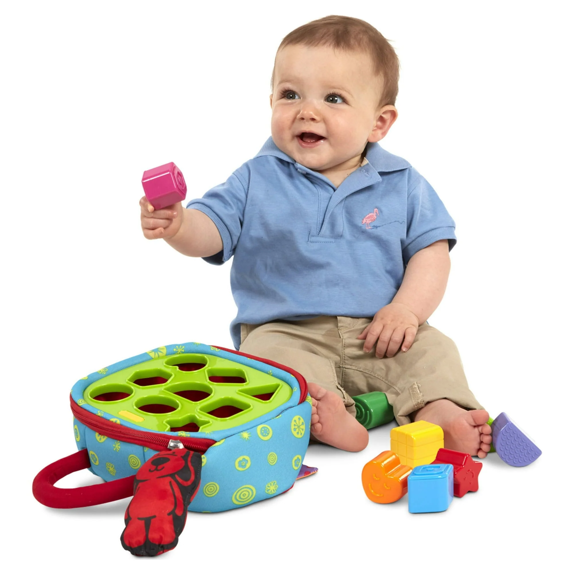 Melissa & Doug K's Kids Take-Along Shape Sorter Baby Toy With 2-Sided Activity Bag and 9 Textured Shape Blocks - Image 3