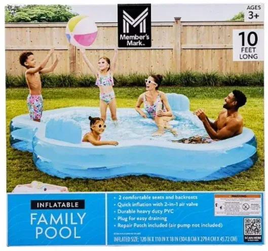 Member’s Mark 10' Elegant Family Inflatable Pool – Spacious & Durable - Image 7