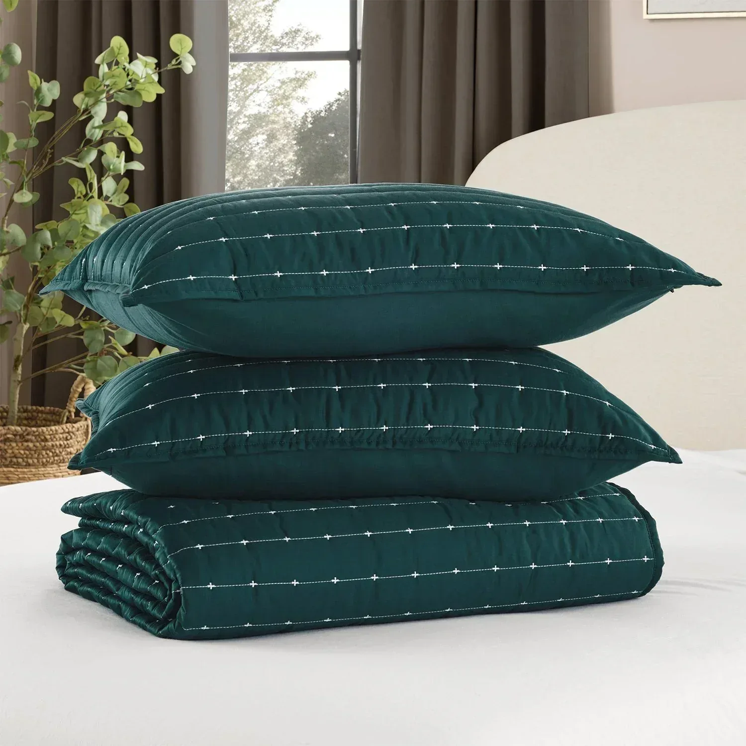 Member’s Mark 3-Piece Cotton-Tencel™ Sateen Quilt Set, Assorted Sizes - Image 2