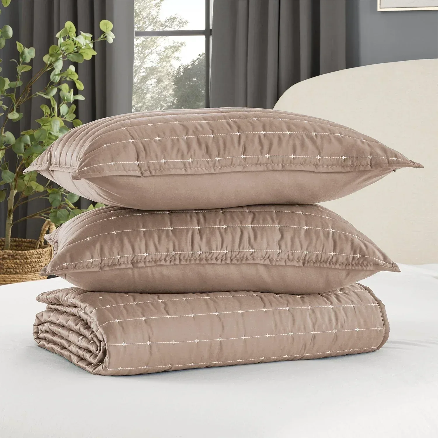 Member’s Mark 3-Piece Cotton-Tencel™ Sateen Quilt Set, Assorted Sizes - Image 7