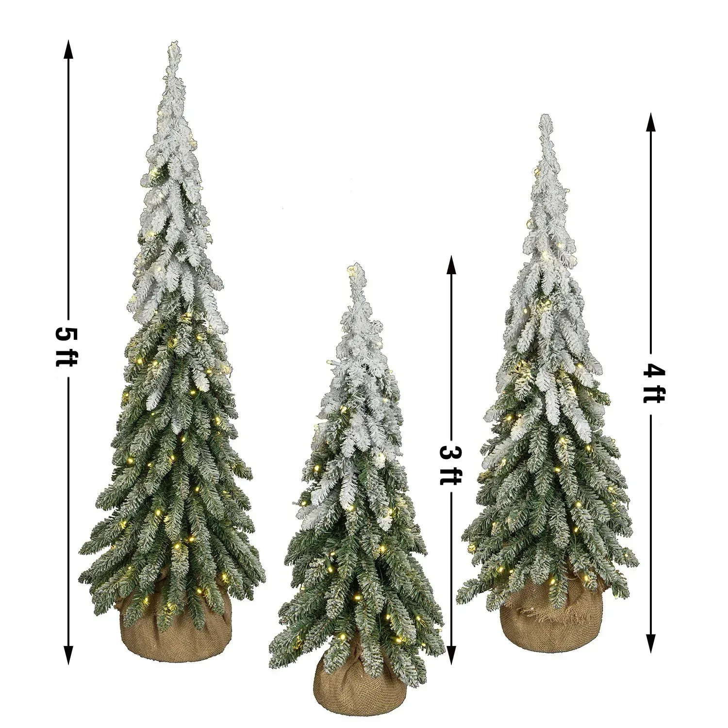 Member’s Mark Pre-Lit Frosted Topiaries, Set of 3 - Image 3