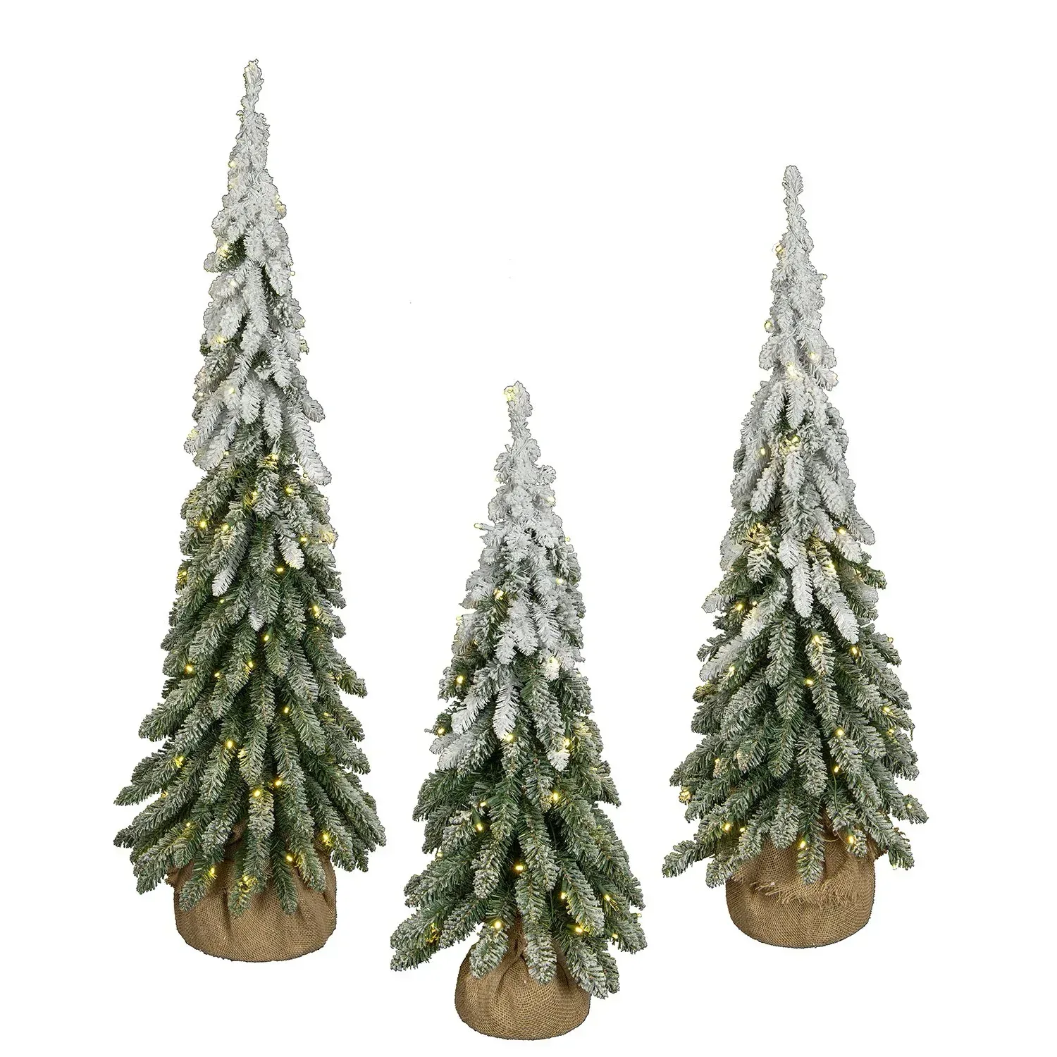 Member’s Mark Pre-Lit Frosted Topiaries, Set of 3 - Image 4