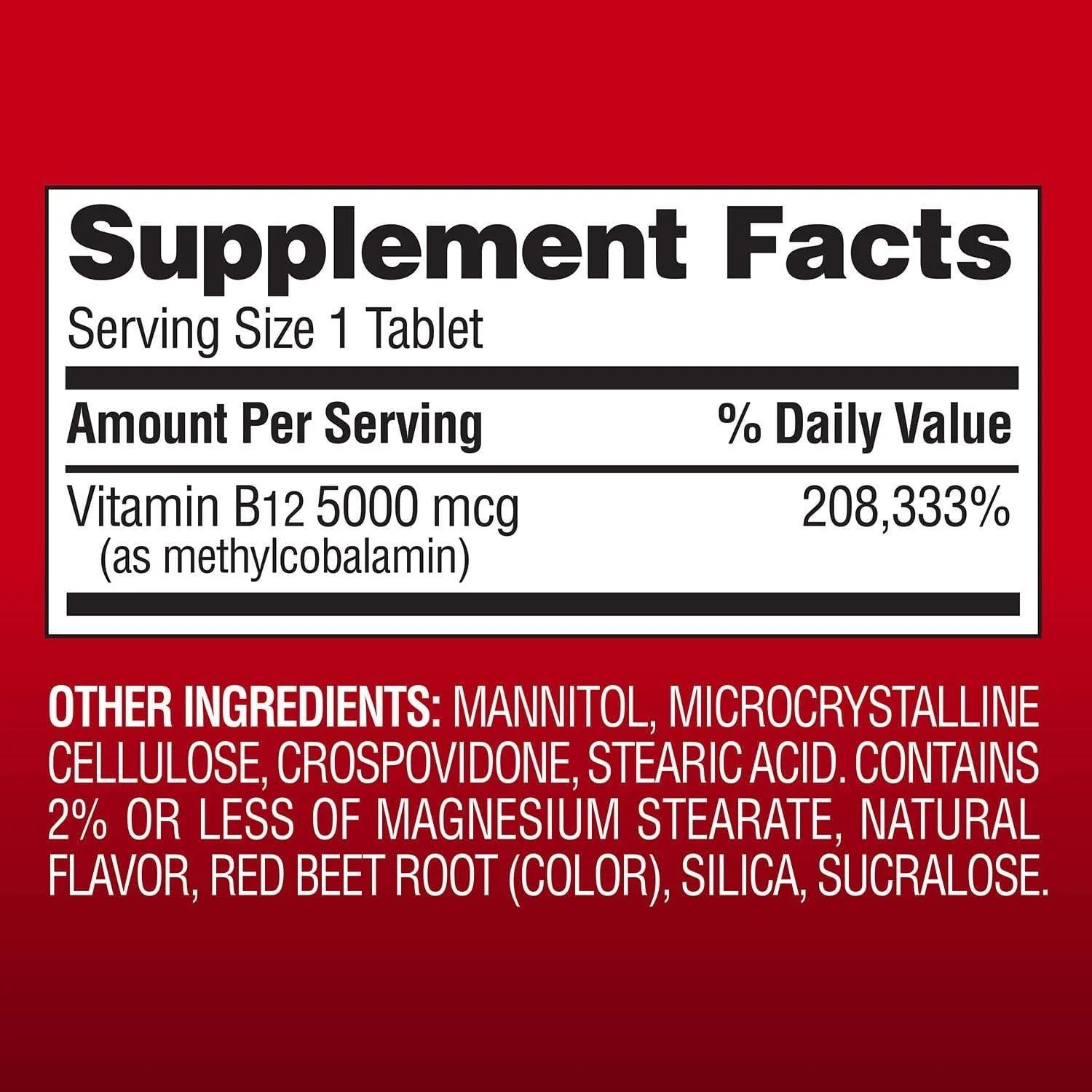 Member’s Mark Vitamin B12 Quick Dissolve Tablets, 5000 mcg, Cherry, 300 ct. - Image 2