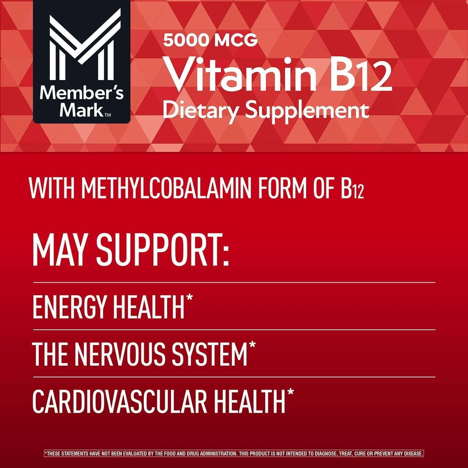 Member’s Mark Vitamin B12 Quick Dissolve Tablets, 5000 mcg, Cherry, 300 ct. - Image 4