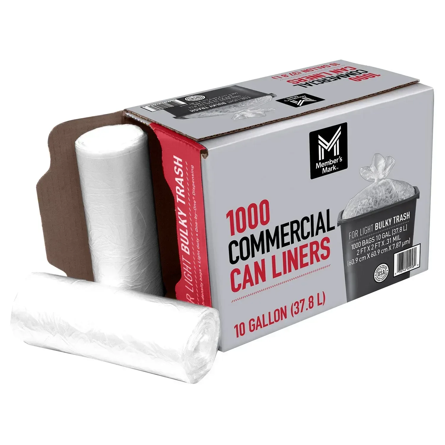 Member's Mark 10-Gallon Commercial Can Liners, 1000 ct. - Image 2