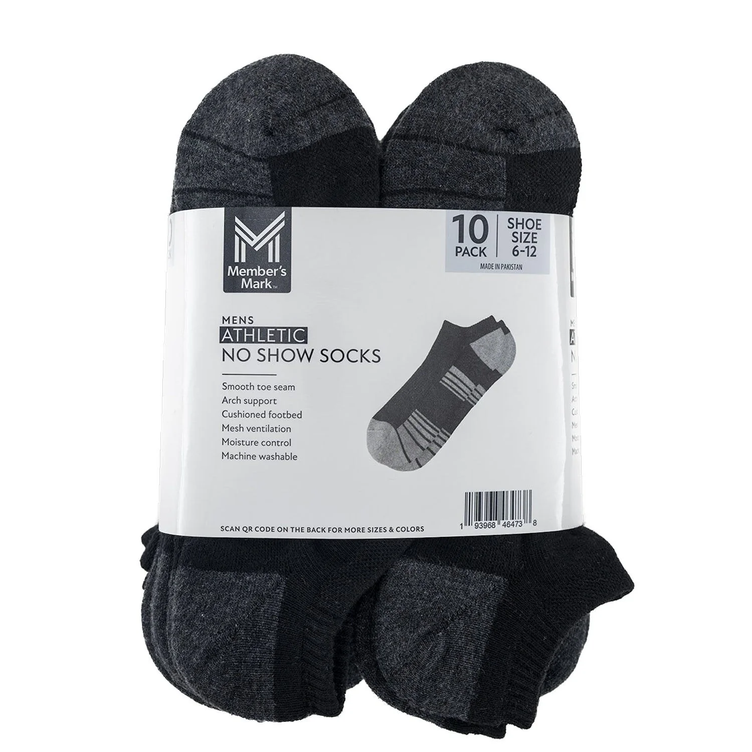 Member's Mark 10-Pack Athletic No-Show Sock - Image 6