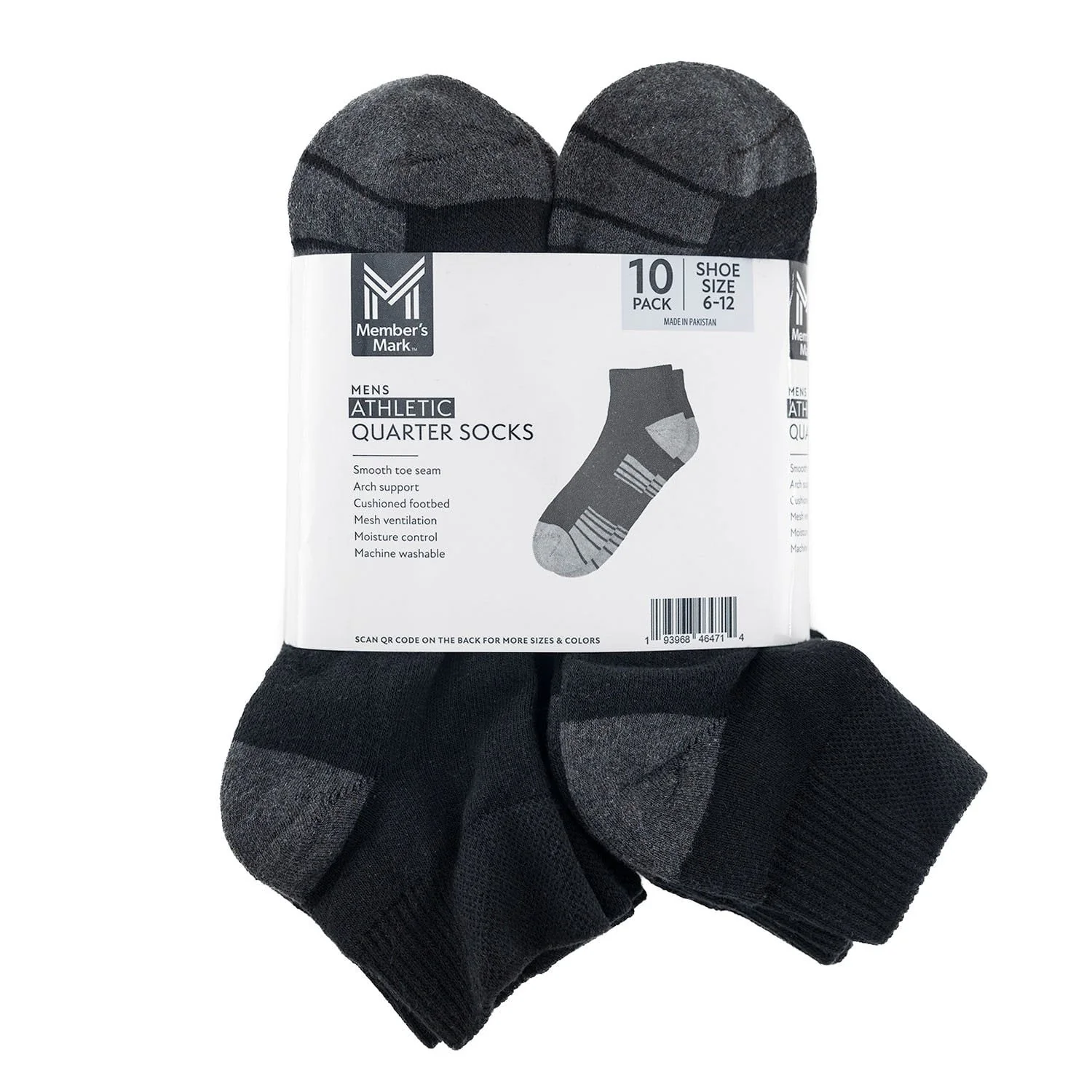 Member's Mark 10-Pack Athletic Quarter Sock - Image 6