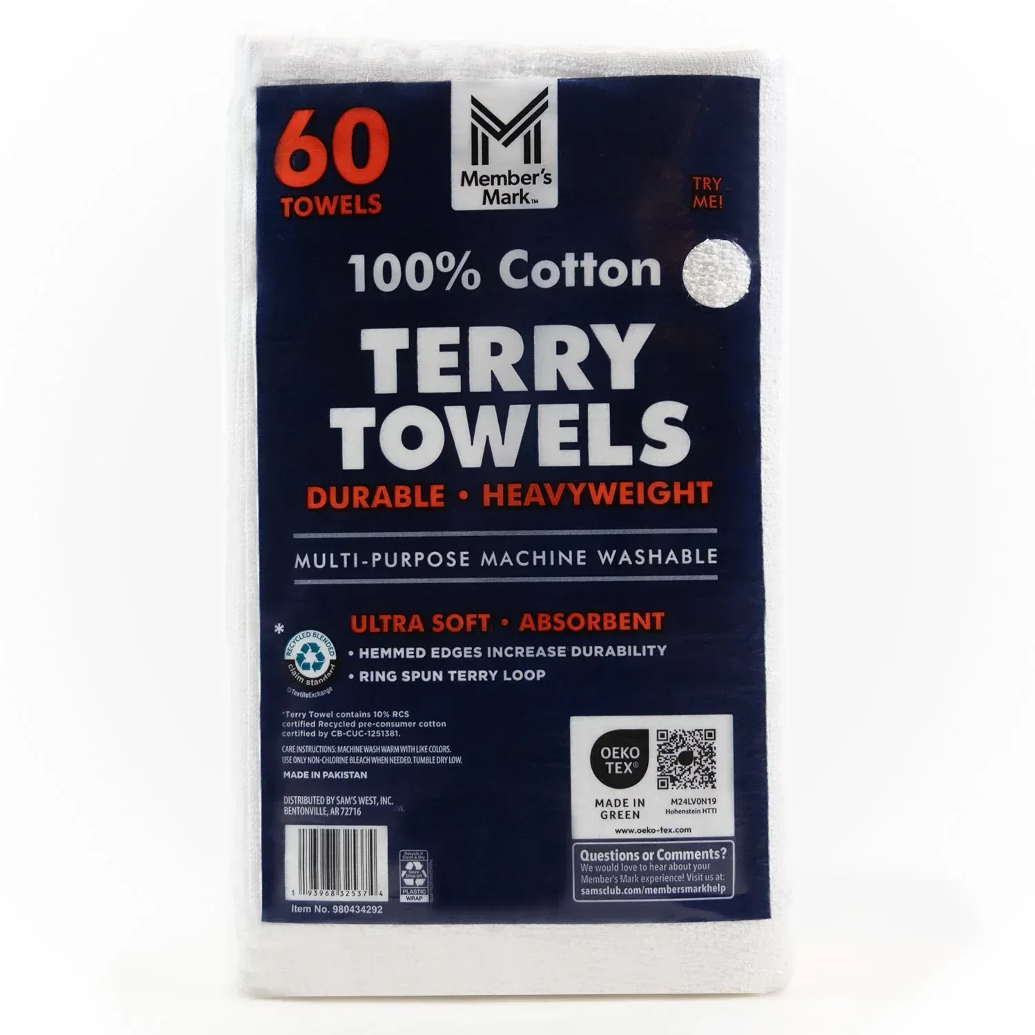 Member's Mark 100% Cotton Terry Towels, 14" x 17", 60 ct. - Image 8