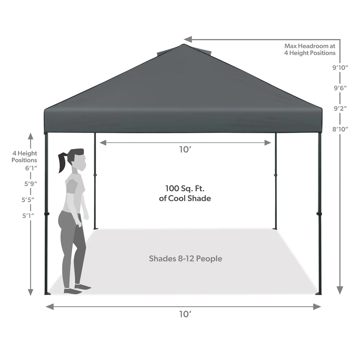 Member's Mark 10'x10' Instant Canopy EasyLift Technology - Image 14