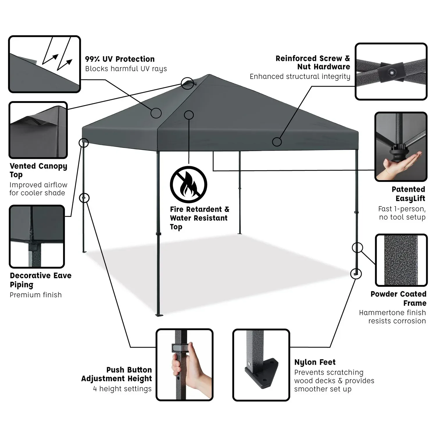 Member's Mark 10'x10' Instant Canopy EasyLift Technology - Image 15