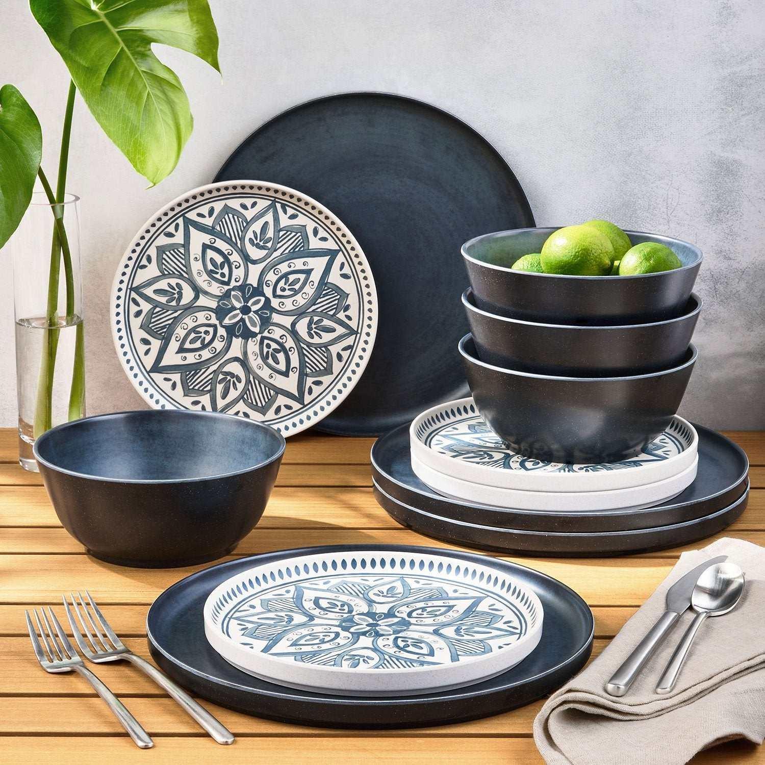 Member's Mark 12-Piece Bamboo Melamine Dinnerware Set - Image 10