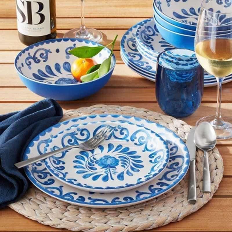 Member'S Mark 12-Piece Bamboo Melamine Dinnerware Set (Assorted Colors) - Image 2