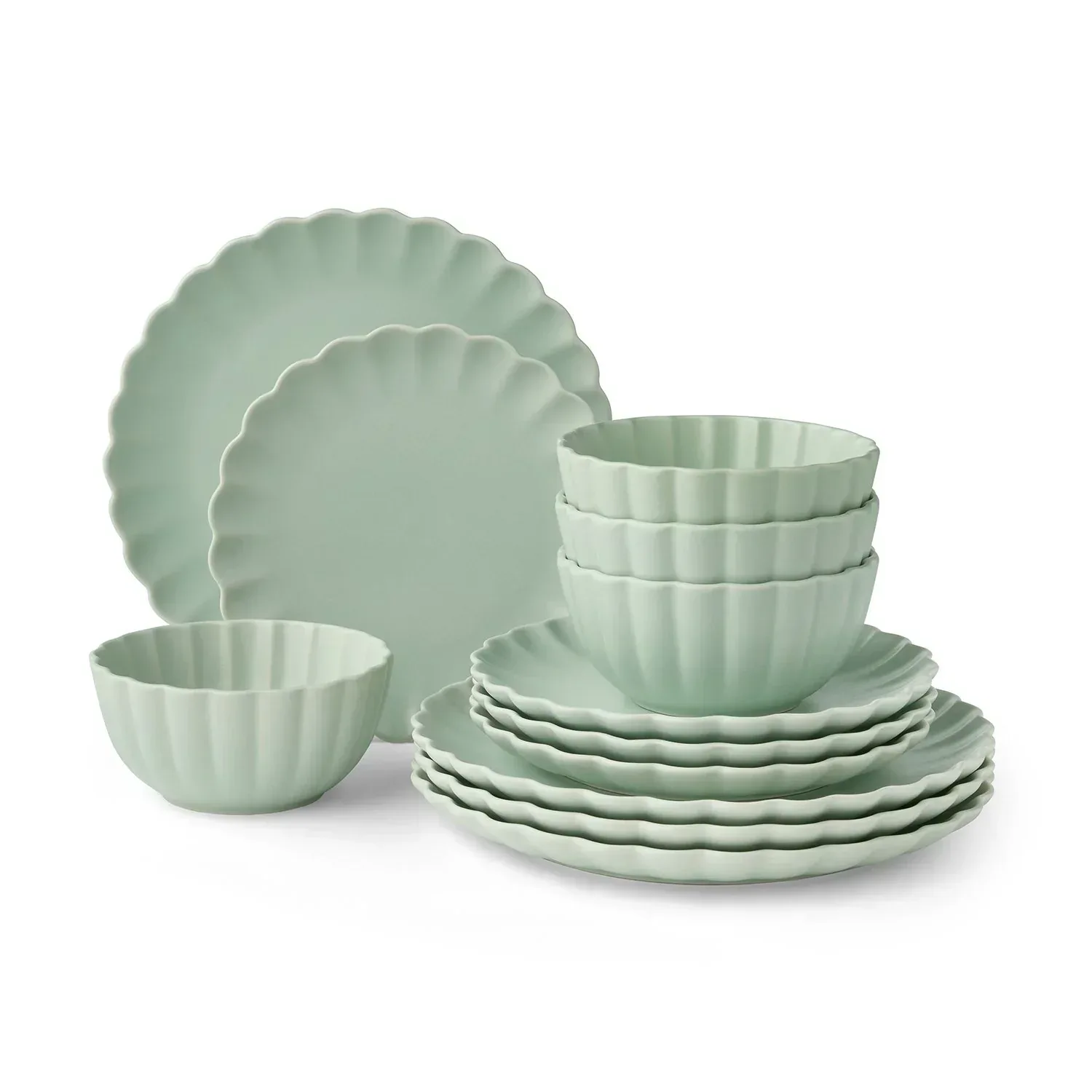 Member's Mark 12-Piece Scallop Dinnerware Set - Image 7