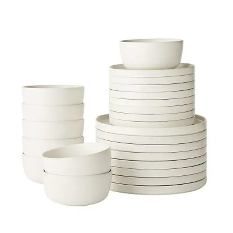 Member’s Mark 24-Piece Modern Stoneware Dinnerware Set, Assorted Colors - Image 3