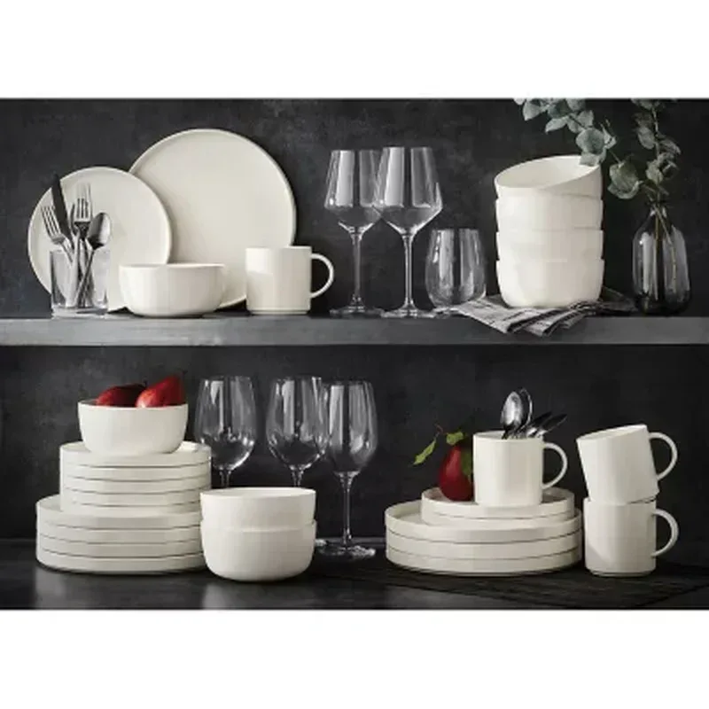 Member’s Mark 24-Piece Modern Stoneware Dinnerware Set, Assorted Colors - Image 4