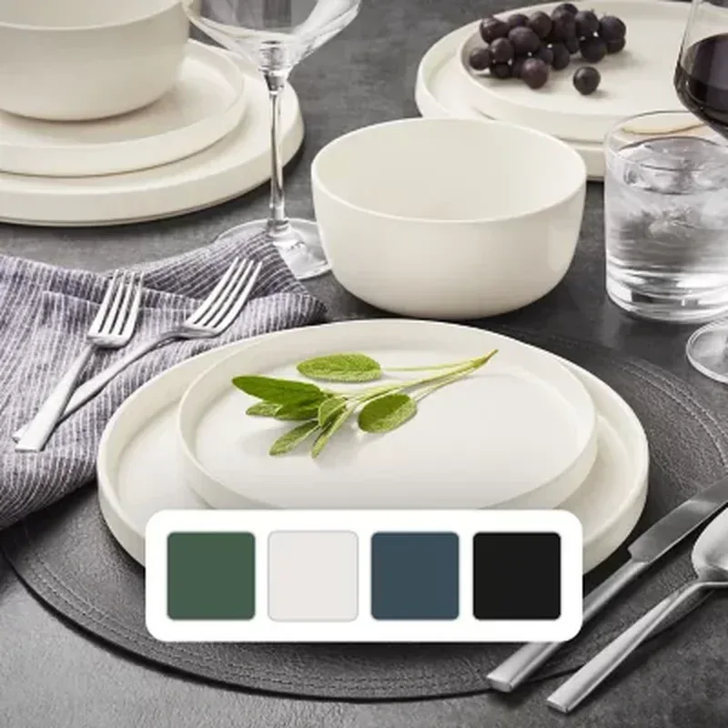 Member’s Mark 24-Piece Modern Stoneware Dinnerware Set, Assorted Colors - Image 8
