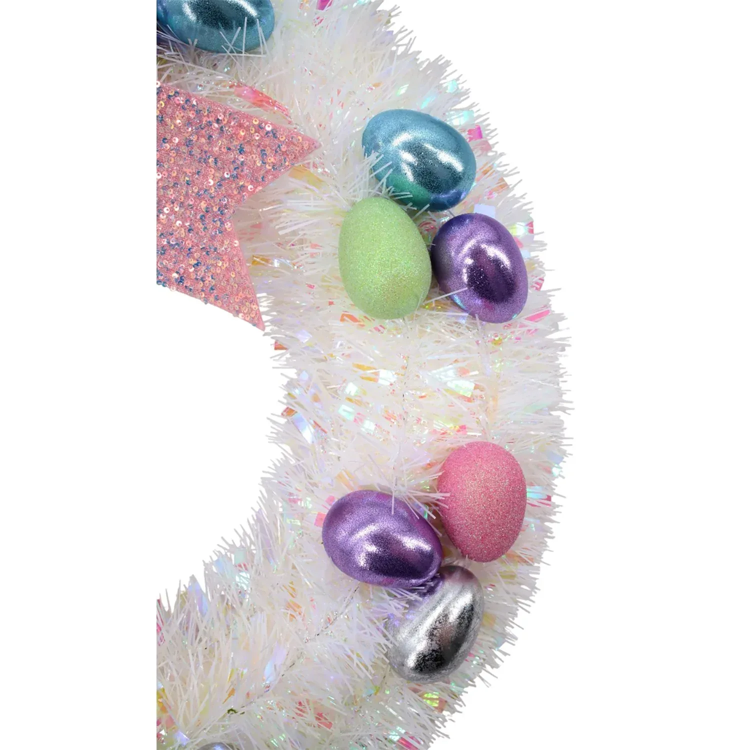 Member's Mark 24" Tinsel Bunny Wreath - Image 4