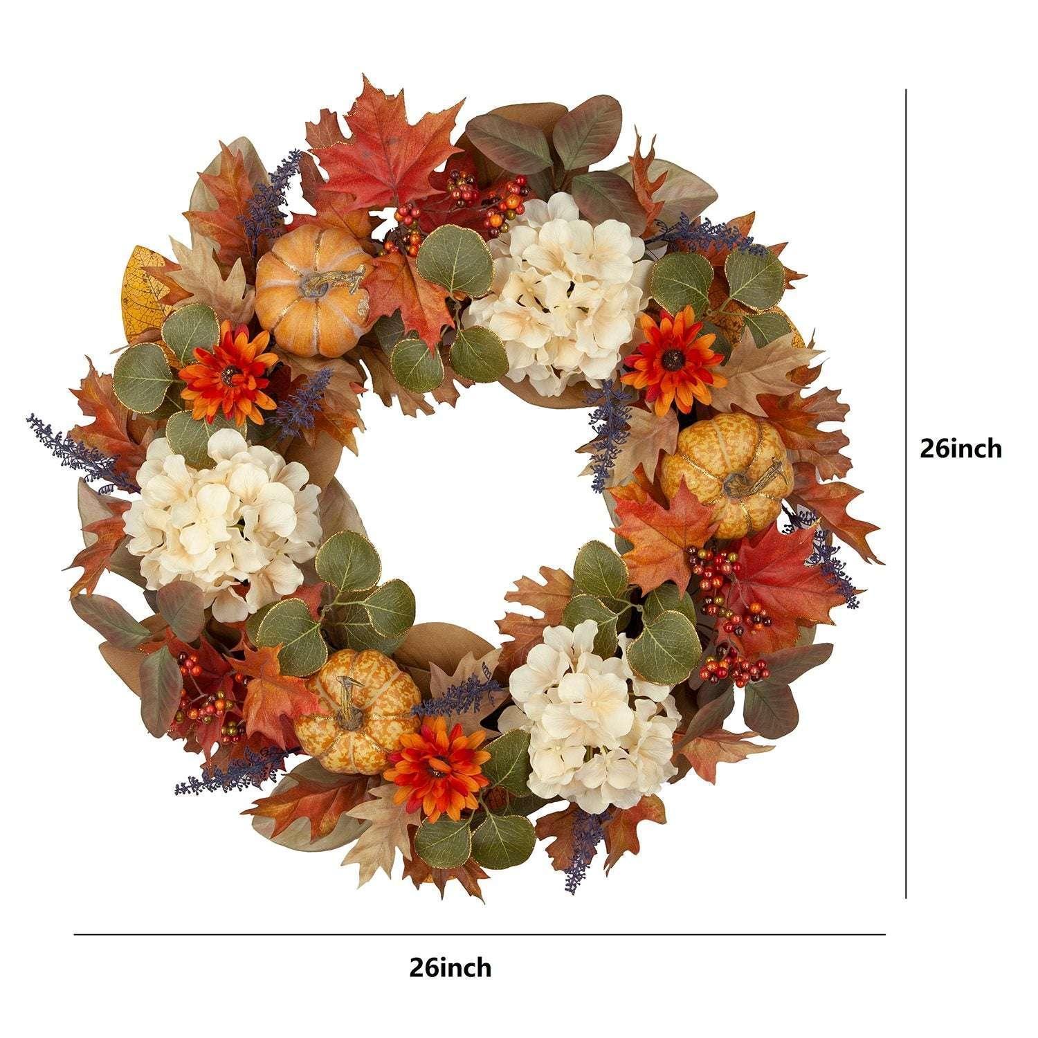 Member's Mark 26" Harvest Hydrangea Wreath - Image 3