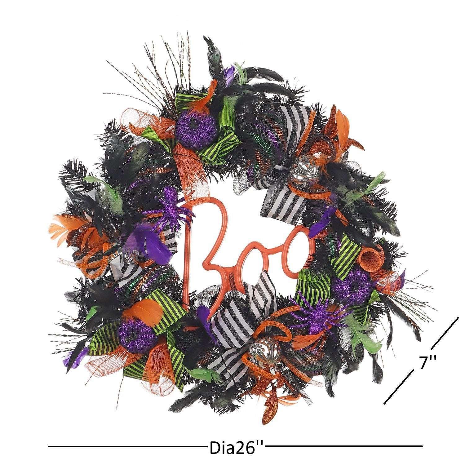 Member's Mark 26" Pre-Lit Neon BOO Wreath - Image 2