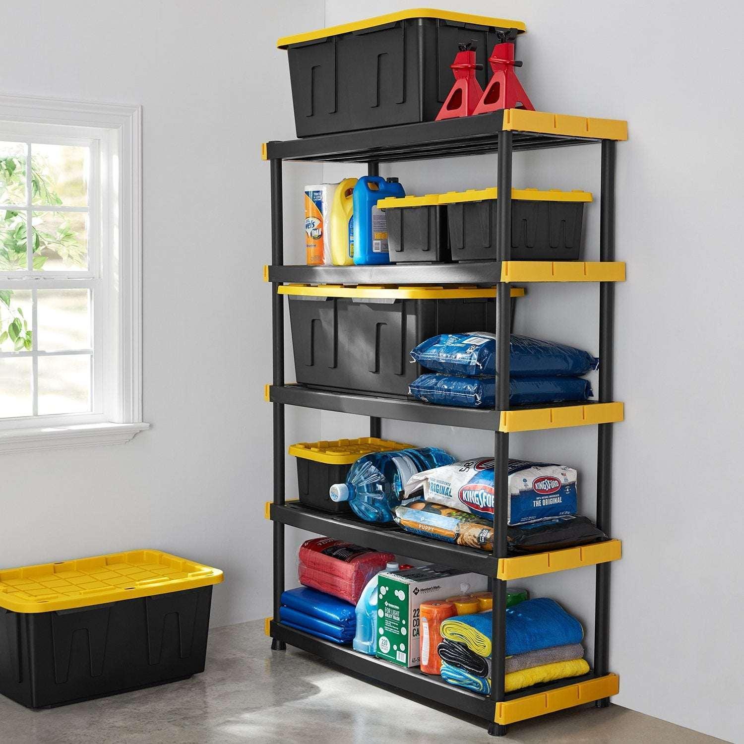 Member's Mark 27 Gallon Heavy-Duty Black and Yellow Storage Tote, 20.6" D x 30.6" W x 14.3" H - Image 6