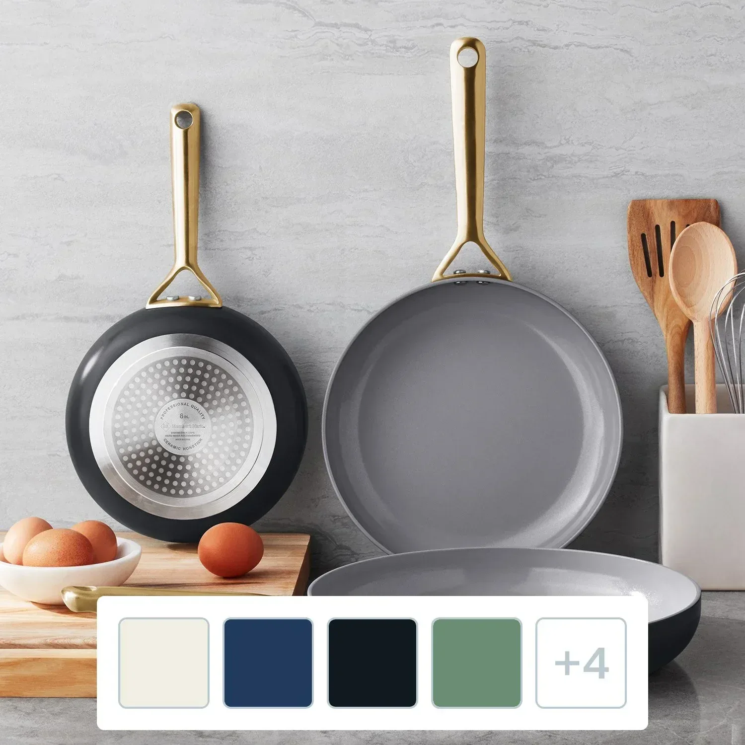 Member'S Mark 3-Piece Modern Ceramic Fry Pan Set (Assorted Colors) - Image 5