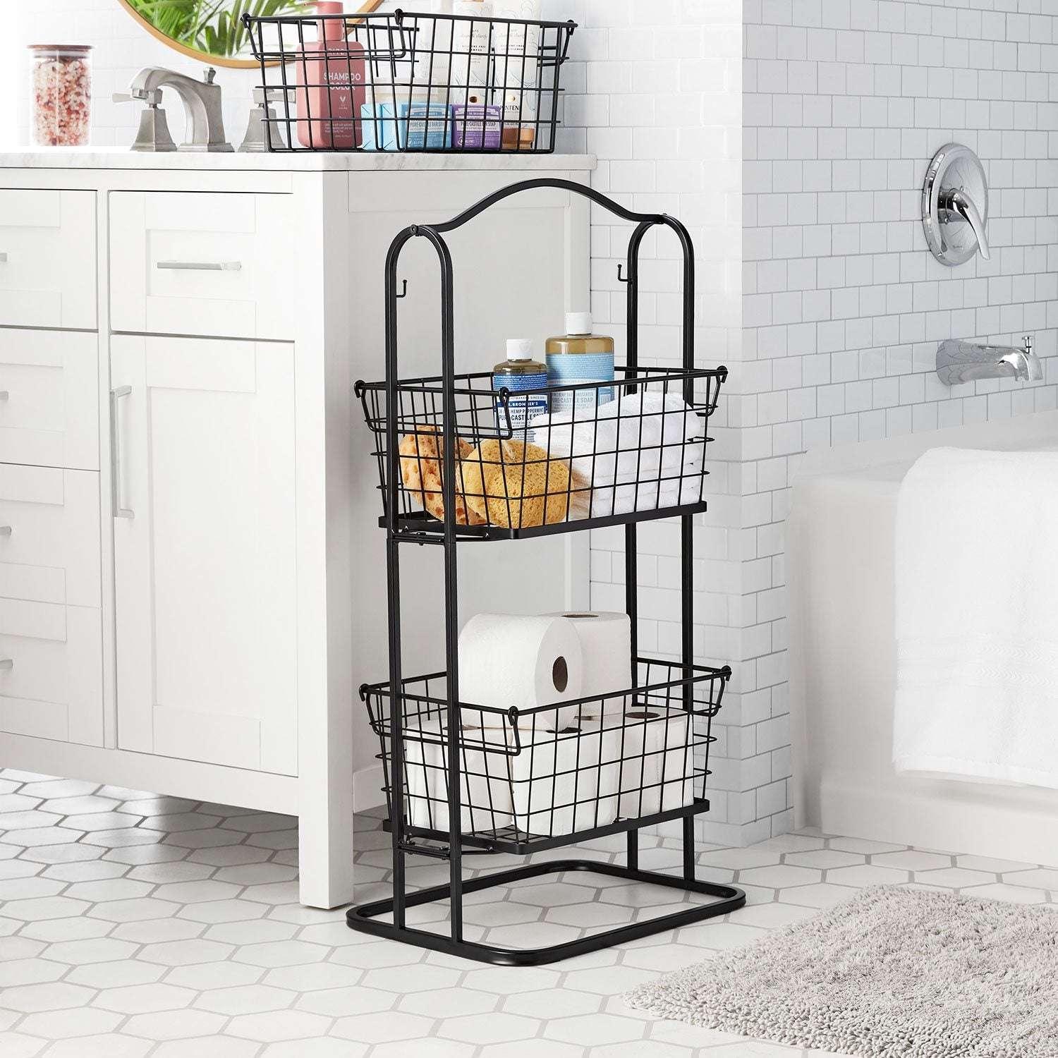 Member'S Mark 3-Tier Standing Black Wire Basket - Image 2
